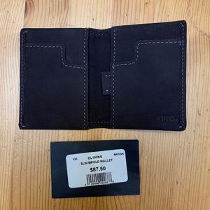 NWT Brown KIKO Slim Leather wallet